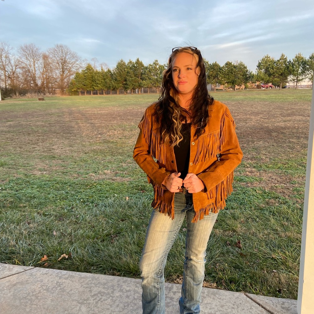 Vintage Tan Fringe Utility Jacket - Picture 9 of 9